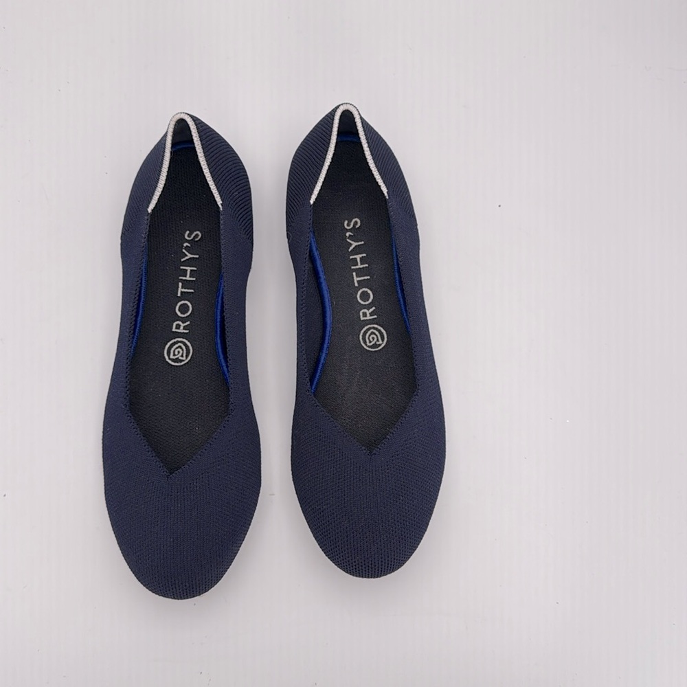 Rothy’s‎ - women’s The flat travel ballet knit shoes navy blue size 8.5 - Picture 3 of 9